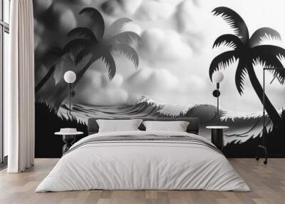 Palm Trees Silhouette Wall mural