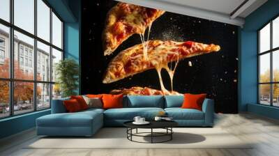 Pizza Falling from Hand Wall mural