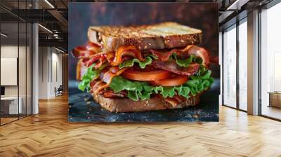 Sandwich with bacon, lettuce, and tomato Wall mural