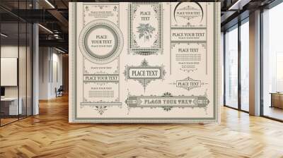 Frame, border, ornament and element in vintage style Wall mural