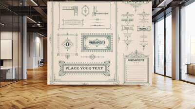 Vintage frame, ornament and element for decoration and design Wall mural