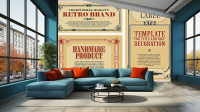 vintage frame design for labels Wall mural