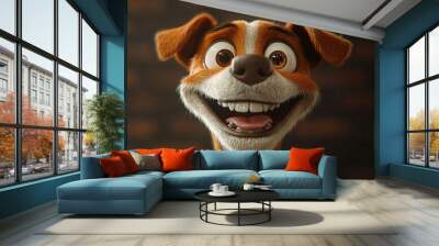 Smiling Dog Close Up Wall mural