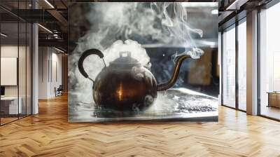 Tea Kettle Boiling Wall mural