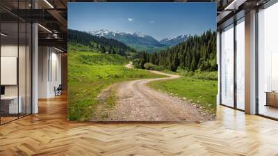 road to the mountains Wall mural