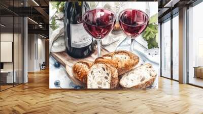 Wine and Bread Wall mural