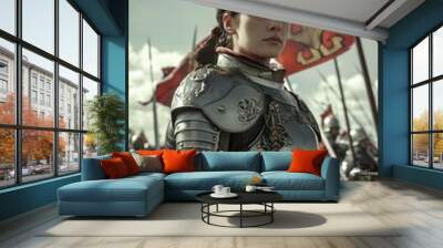 Woman sword and armor Wall mural