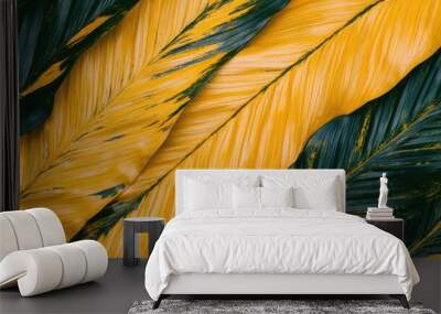 Yellow and Green Leaf Close-up Wall mural