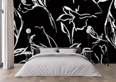 Background pattern design black and white texture Wall mural