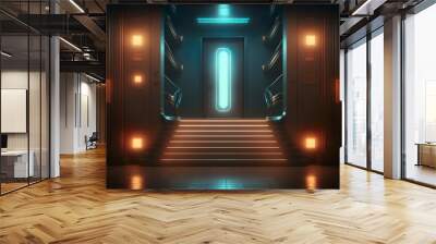 Beautifull futuristic front door Wall mural