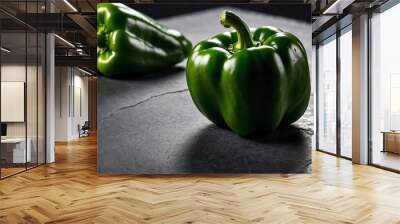 green bell pepper on grey stone table Wall mural