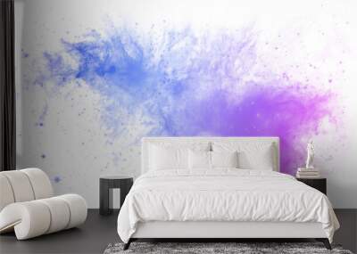 Purple and blue nebula with space dust and stars with a transparent background Wall mural