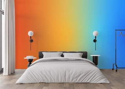 smooth gradient orange to blue, vector background Wall mural