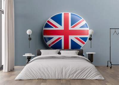 Speech bubble in the shape of a british flag symbolizes learning and education for english language school advertisement Wall mural