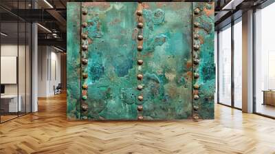 The Weathered Copper Metal Surface Wall mural