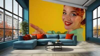 The Woman in Retro Attire Wall mural