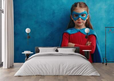 The young superhero girl Wall mural