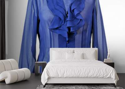 blue shirt isolated on white Wall mural