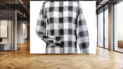 checkered shirt isolated on white Wall mural