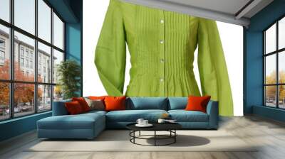 green blouse isolated on white Wall mural