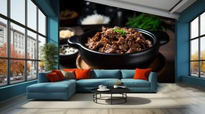 A bowl of beef bulgogi generative AI Wall mural