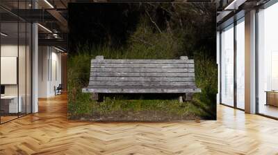 An empty bench in the park. Wall mural