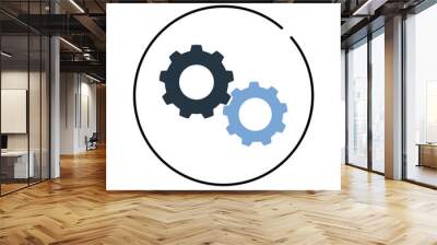 Vector illustration of gear icons. Wall mural