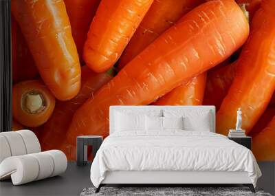 Close up orange Fresh vegetable juicy carrots background Wall mural