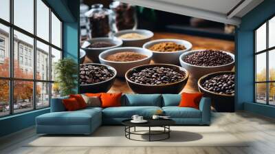 coffee beans and spices Wall mural