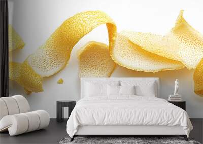 Fresh zest lemon peel isolated on white background. Wall mural