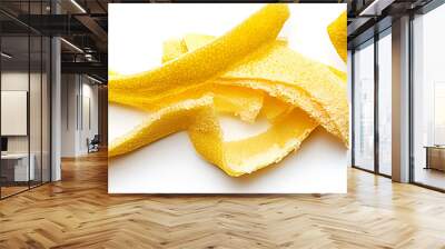 Fresh zest lemon peel isolated on white background. Wall mural