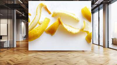 Fresh zest lemon peel isolated on white background. Wall mural