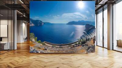 Greek Amphitheater Overlooking the Sea Wall mural