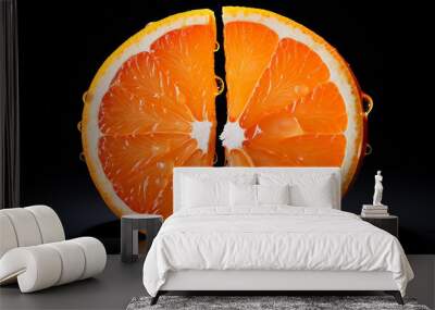 laranja cortada ao meio, fundo branco Wall mural