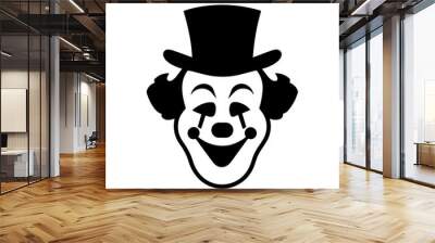 Simple clown black isolated flat icon. Wall mural