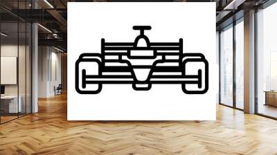 Simple formula racing car black isolated icon. Wall mural