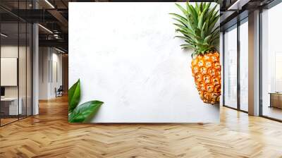 Simple pineapple fruit isolated on white background Wall mural