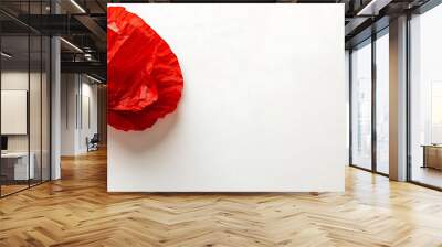 Simple Red poppy flower isolated on white background Wall mural