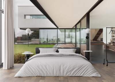 Beautiful interior of a modern villa, view from veranda Wall mural