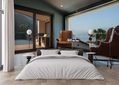 Interior of a luxury modern villa, living room Wall mural