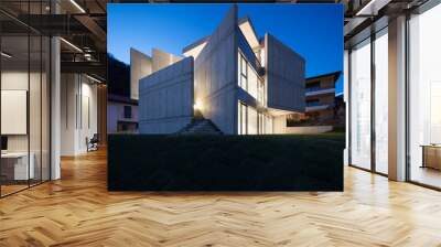 Moder architecture by night Wall mural