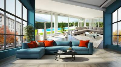 modern house, interior, beautiful living room Wall mural