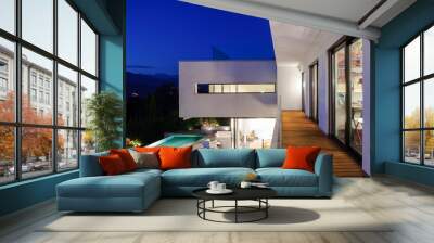 modern house, with pool Wall mural