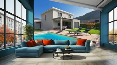 pool of a modern house Wall mural