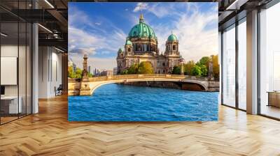 Attractive cathedral or Berliner Dom on Museum Island over the Spree river, Germany Wall mural