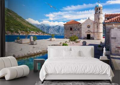 Church of Our Lady of the Rocks in the Bay of Kotor near Perast, Montenegro Wall mural