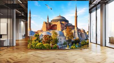 Famous Hagia Sophia Mosque in Istanbul, Turkey Wall mural