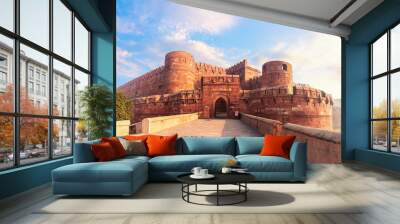 Red Fort Agra, India, beautiful sunrise panorama Wall mural