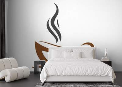 hot coffe logo Wall mural