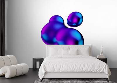 Abstract gradient metaball liquid blob 3d render. Wall mural